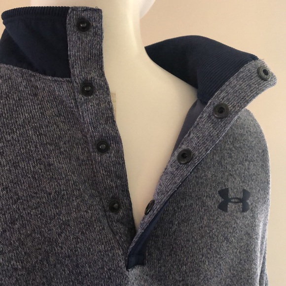 Youth Under Armour Cold Gear Snap Front Quarter Long Sleeve Shirt - Picture 3 of 4